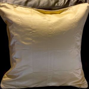 J. Queen Euro Pillow Sham w/Piping & Satin-like Texture & Color:Cream, 26” x 26”